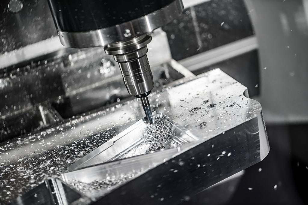 CNC milling in progress at Mercura Precision
